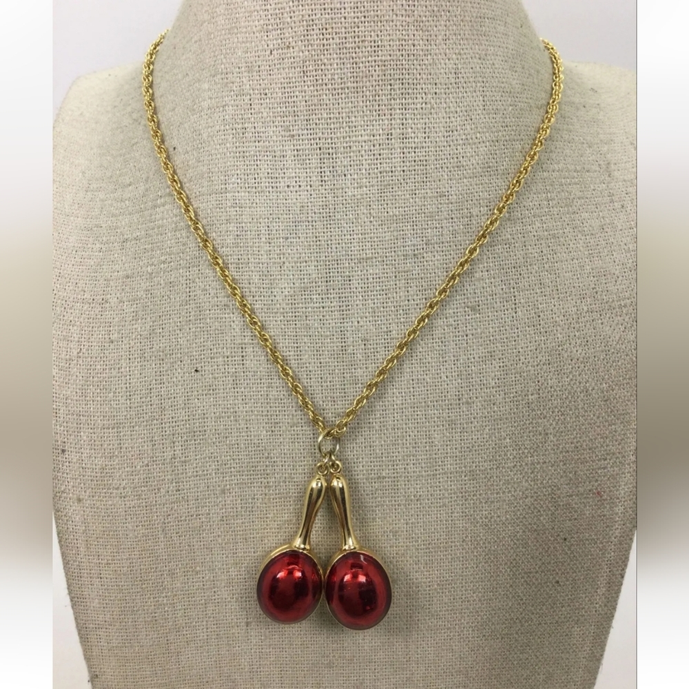 💯%Authentic Swarovski necklace cherries  🍒 gorgeous Enamel limited edition✨️